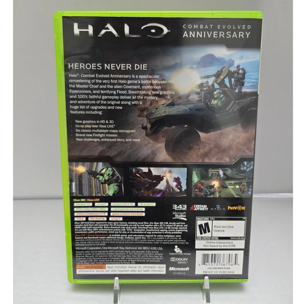 Halo‎ Combat Evolved Anniversary - Xbox 360 - Complete CIB W/ Manual Tested